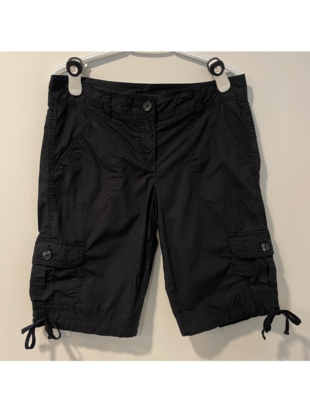 Tommy Hilfiger Women's Black 💯 Cotton Y2K Cargo Shorts EUC